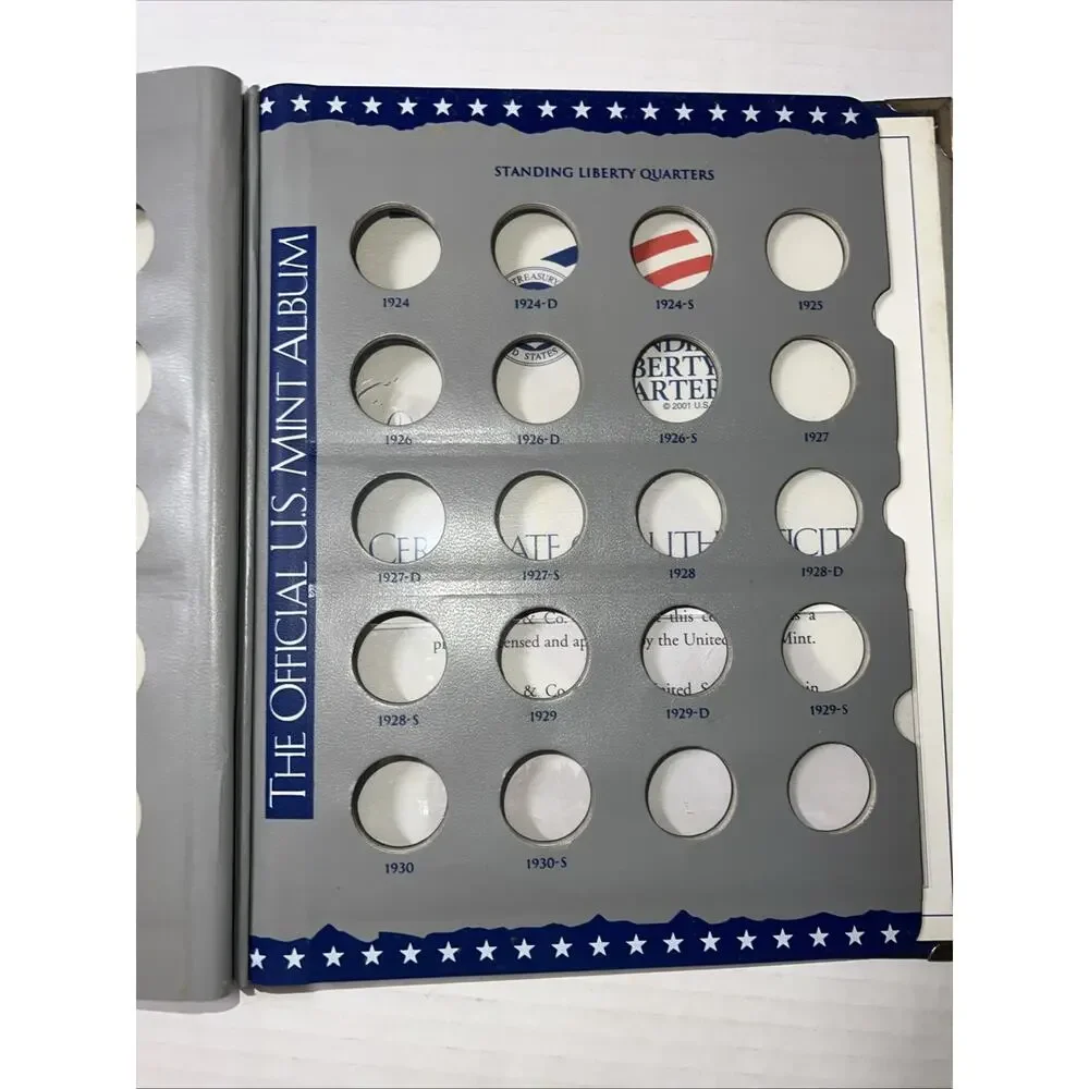 1916-1930 US Mint Standing Liberty Quarter Album Coin Storage